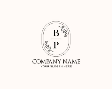 Botanik Aksanlı Minimalist BP Monogram Logoları