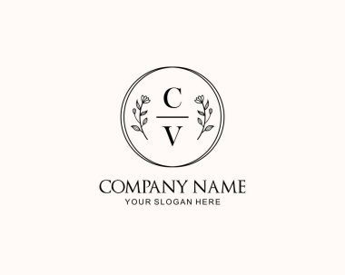 Botanik Aksanlı Minimalist CV Monogram Logoları