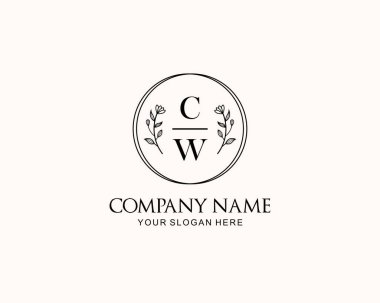 Botanik Aksanlı Minimalist CW Monogram Logoları