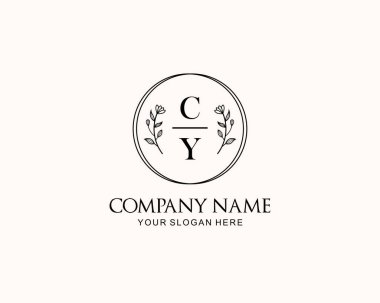 Botanik Aksanlı Minimalist CY Monogram Logoları