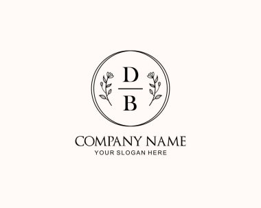 Botanik Aksanlı Minimalist DB Monogram Logoları