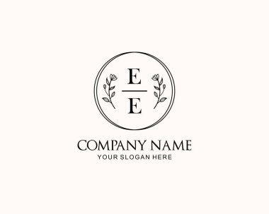 Botanik Aksanlı Minimalist EE Monogram Logoları
