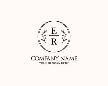 Botanik Aksanlı Minimalist Acil Monogram Logoları