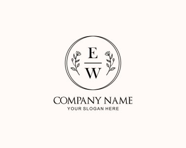 Botanik Aksanlı Minimalist EW Monogram Logoları