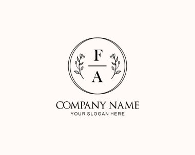 Botanik Aksanlı Minimalist FA Monogram Logoları