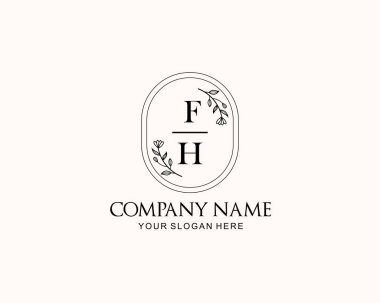 Botanik Aksanlı Minimalist FH Monogram Logoları