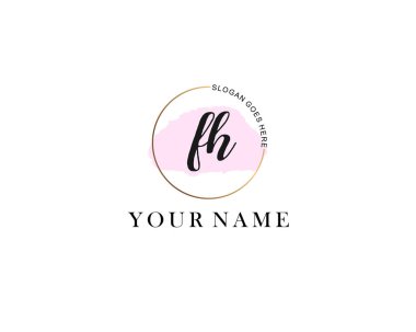 Brand Kimliği için FH Modern El Yazısı Logo Kavramları