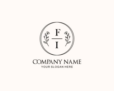 Botanik Aksanlı Minimalist FI Monogram Logoları