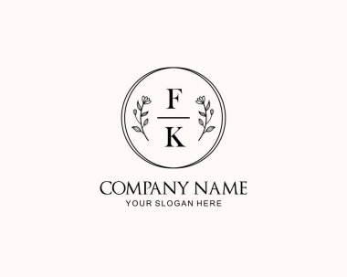 Botanik Aksanlı Minimalist FK Monogram Logoları