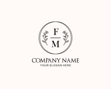 Botanik Aksanlı Minimalist FM Monogram Logoları