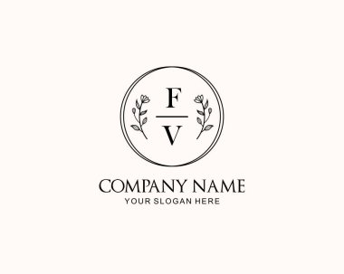 Botanik Aksanlı Minimalist FV Monogram Logoları