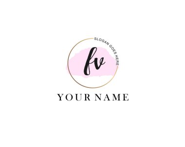 Brand Kimliği için FV Modern El Yazısı Logo Kavramları