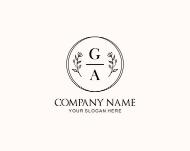 Botanik Aksanlı Minimalist GA Monogram Logoları
