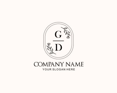 Botanik Aksanlı Minimalist GD Monogram Logoları