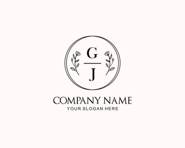 Botanik Aksanlı Minimalist GJ Monogram Logoları