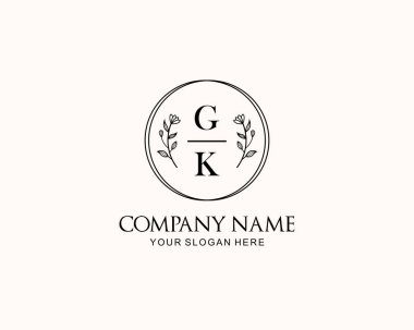 Botanik Aksanlı Minimalist GK Monogram Logoları