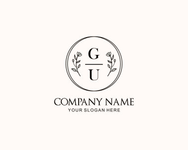 Botanik Aksanlı Minimalist GU Monogram Logoları