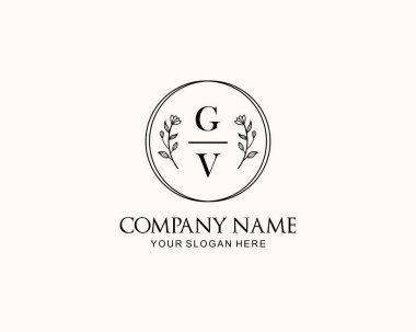 Botanik Aksanlı Minimalist GV Monogram Logoları