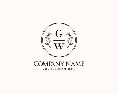 Botanik Aksanlı Minimalist GW Monogram Logoları