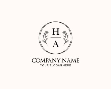 Botanik Aksanlı Minimalist HA Monogram Logoları