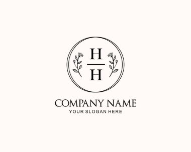 Botanik Aksanlı Minimalist HH Monogram Logoları
