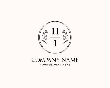 Botanik Aksanlı Minimalist HI Monogram Logoları