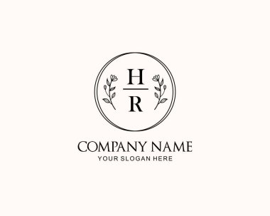 Botanik Aksanlı Minimalist HR Monogram Logoları