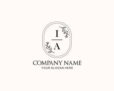 Botanik Aksanlı Minimalist IA Monogram Logoları