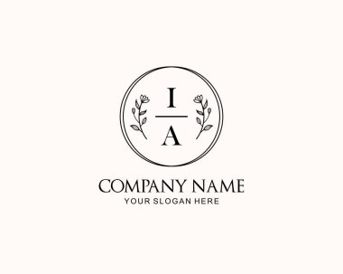 Botanik Aksanlı Minimalist IA Monogram Logoları