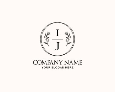 Botanik Aksanlı Minimalist IJ Monogram Logoları