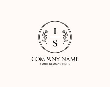 Minimalist Botanik Aksanlı Monogram Logoları