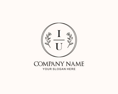 Botanik Aksanlı Minimalist IU Monogram Logoları