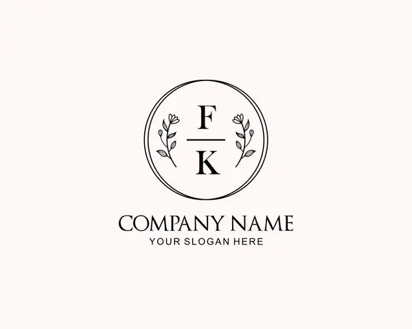 Botanik Aksanlı Minimalist FK Monogram Logoları