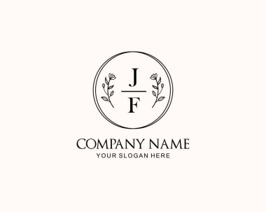 Botanik Aksanlı Minimalist JF Monogram Logoları