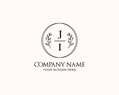 Botanik Aksanlı Minimalist JI Monogram Logoları