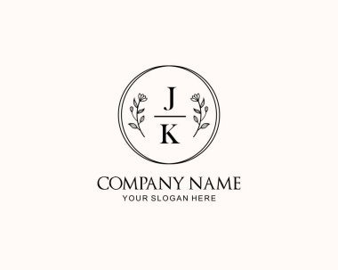 Botanik Aksanlı Minimalist JK Monogram Logoları