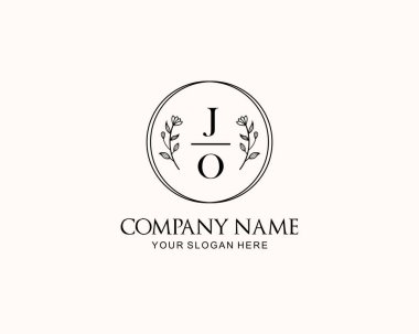 Botanik Aksanlı Minimalist JO Monogram Logoları