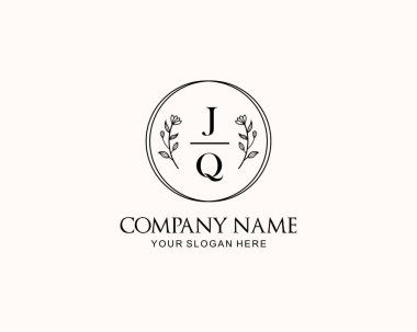 Botanik Aksanlı Minimalist JQ Monogram Logoları