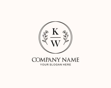 Botanik Aksanlı Minimalist KW Monogram Logoları