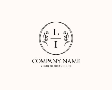 Botanik Aksanlı Minimalist LI Monogram Logoları
