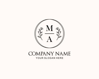 Botanik Aksanlı Minimalist MA Monogram Logoları