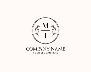 Botanik Aksanlı Minimalist MI Monogram Logoları