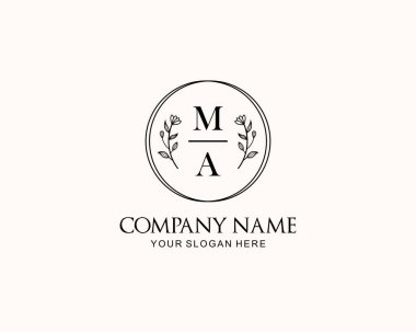 Botanik Aksanlı Minimalist MA Monogram Logoları