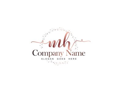 Brand Kimliği için MH Modern El Yazısı Logo Kavramları
