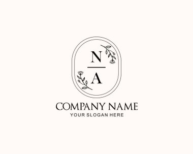 Botanik Aksanlı Minimalist NA Monogram Logoları