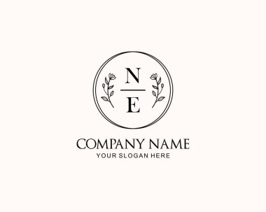 Botanik Aksanlı Minimalist NE Monogram Logoları