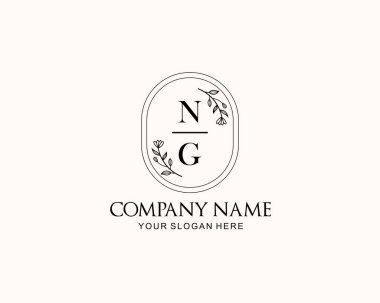 Botanik Aksanlı Minimalist NG Monogram Logoları