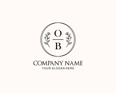 Botanik Aksanlı Minimalist OB Monogram Logoları