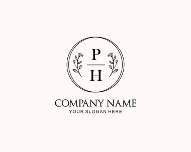 Botanik Aksanlı Minimalist PH Monogram Logoları