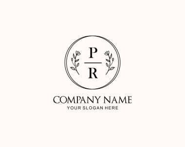 Botanik Aksanlı Minimalist PR Monogram Logoları
